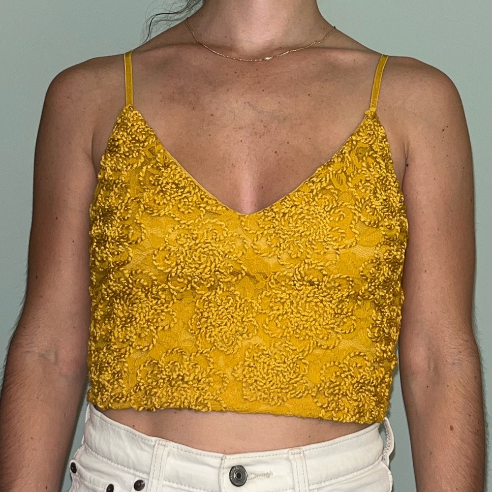 Yellow Lace Women's Top